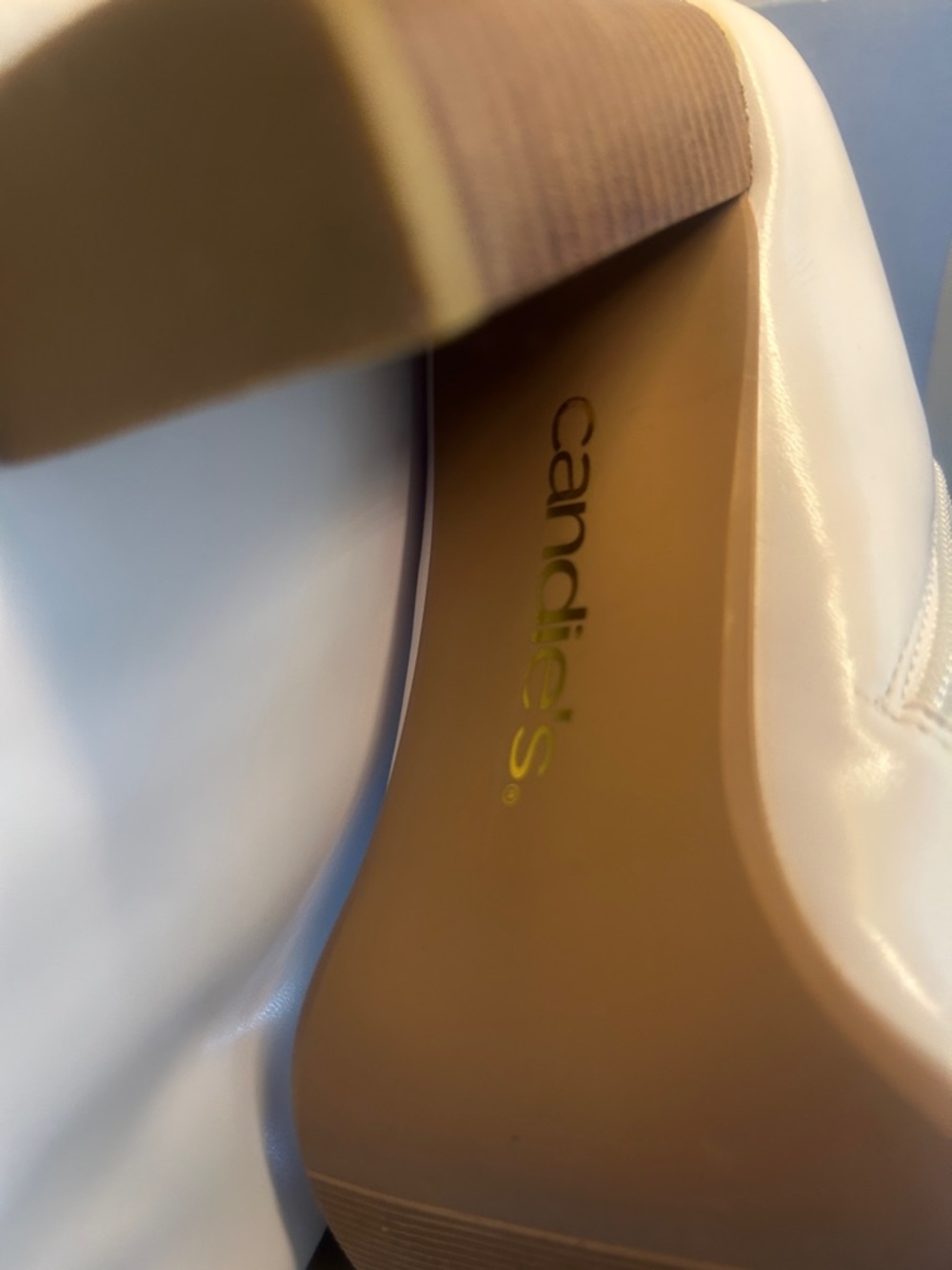 Candie's White Chunky Heel Mid-Calf Boots - Picture 11 of 12